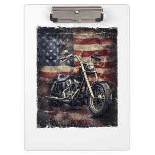 Vintages Motorrad USA Flag Retro Biker Amerikaner Klemmbrett