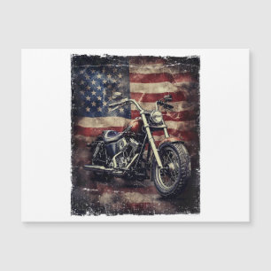 Vintages Motorrad USA Flag Retro Biker Amerikaner Magnetkarte