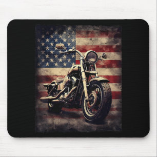 Vintages Motorrad USA Flag Retro Biker Amerikaner Mousepad