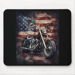 Vintages Motorrad USA Flag Retro Biker Amerikaner Mousepad