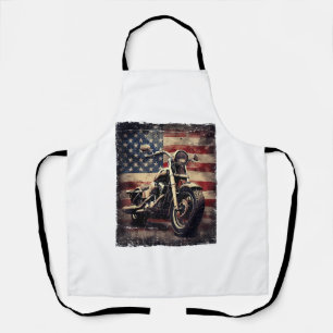 Vintages Motorrad USA Flag Retro Biker Amerikaner Schürze