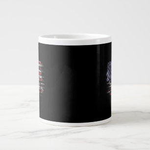 Vintages Motorrad USA Flag Retro Biker, Motorrad Jumbo-Tasse