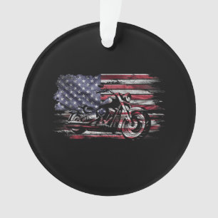 Vintages Motorrad USA Flag Retro Biker, Motorrad Ornament