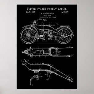 Vintages Motorradpatent 1924 Poster