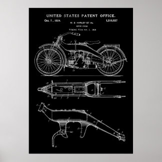 Vintages Motorradpatent 1924 Poster