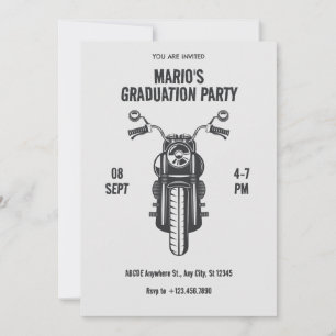 Vintages Motorradsymbol Graduierungsparty Einladung