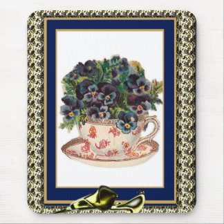 Vintages Mousepad Violett Floral 2