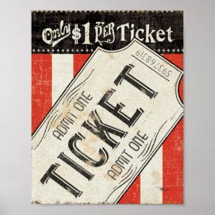 Vintages Movie Ticket Poster