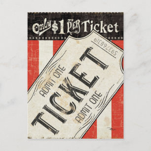 Vintages Movie Ticket Postkarte