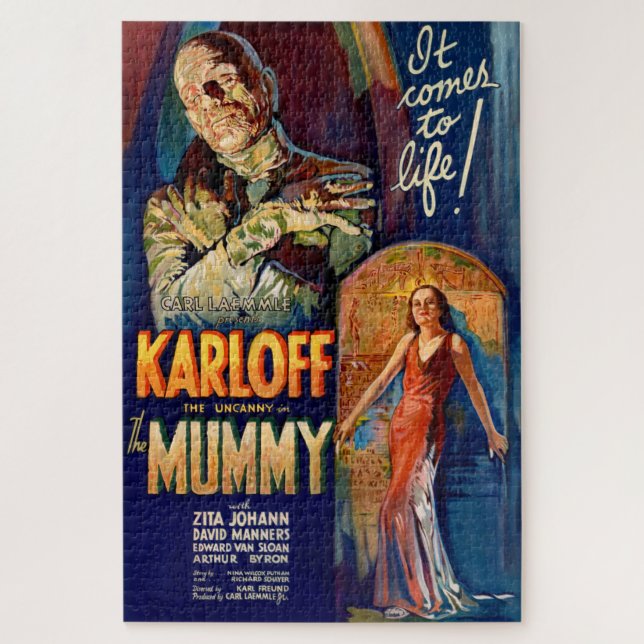 Vintages Mummy Monster Movie Poster Puzzle (Vertikal)