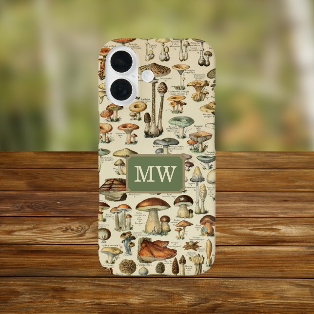 Vintages Mushroom Custom Monogram Case-Mate iPhone Hülle (Von Creator hochgeladen)