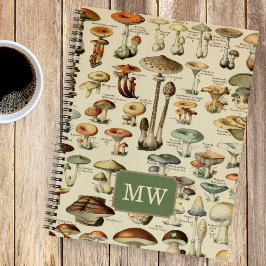 Vintages Mushroom Custom Monogram Journal Note Boo Notizbuch