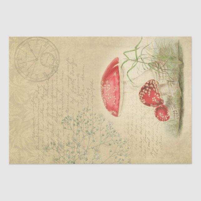 Vintages Mushroom Decoupage Paper - Marple Hall Seidenpapier (Vorderseite)