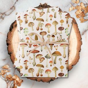 Vintages Mushroom Muster Geschenkpapier Set