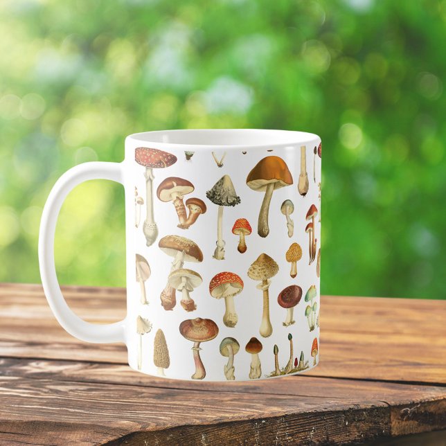 Vintages Mushroom Muster Kaffeetasse (In situ)