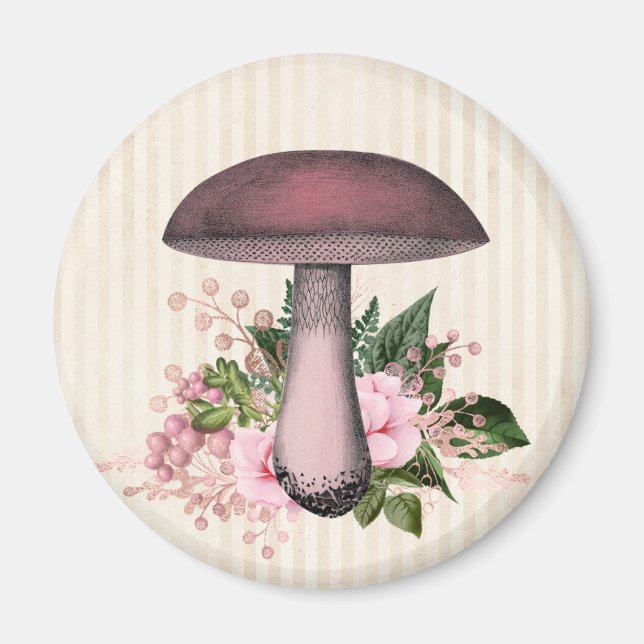 Vintages Mushroom und Blumenkompilation Magnet (Vorne)