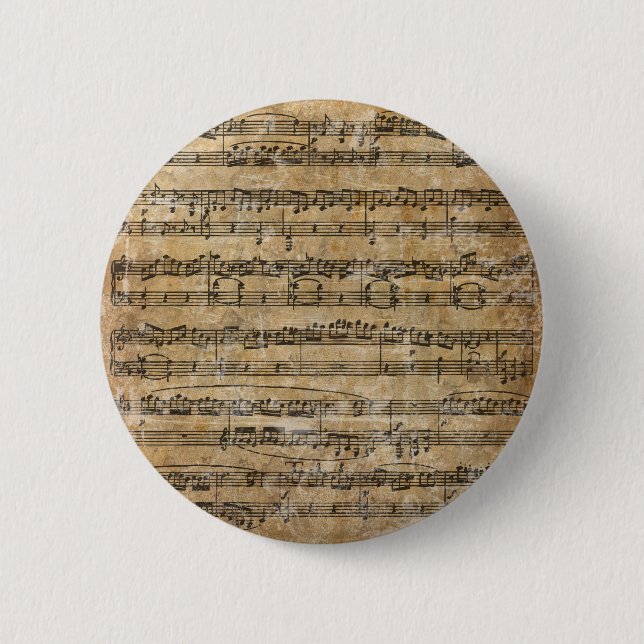 Vintages Musik-Blatt Button (Vorderseite)
