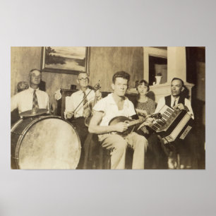 Vintages Musikband-Poster der 1920er Jahre Poster