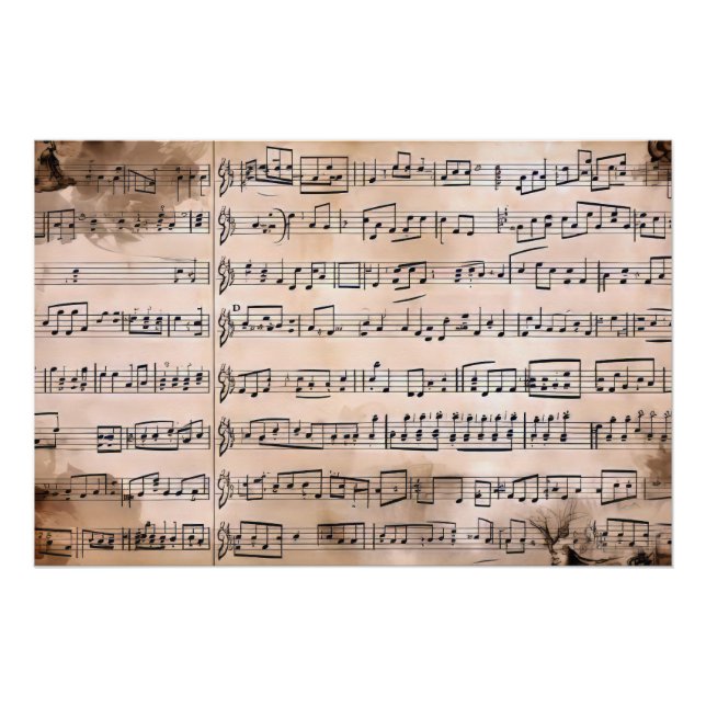 Vintages Musikblatt Poster (Vorderseite)