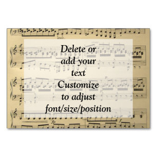 Vintages Musikblatt Tischnummer