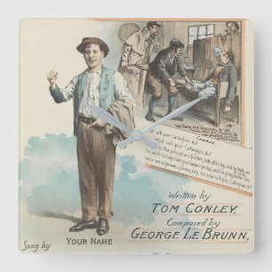 Vintages Musiklied Lied Notruf Callaghan Chorus Quadratische Wanduhr