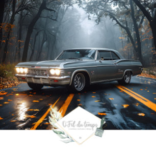 Vintages Muskelauto - Impala - Fall Forest Highway Seidenpapier