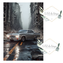 Vintages Muskelauto - Impala - postapokaliptische  Seidenpapier