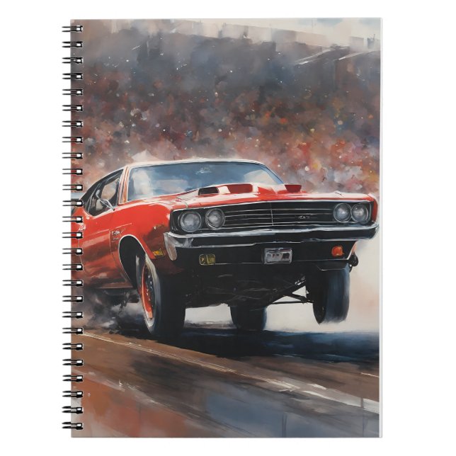 Vintages Muskelauto Notizblock (Vorderseite)