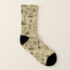 Vintages Muster Alte Kartenhintergrundsocken Socken