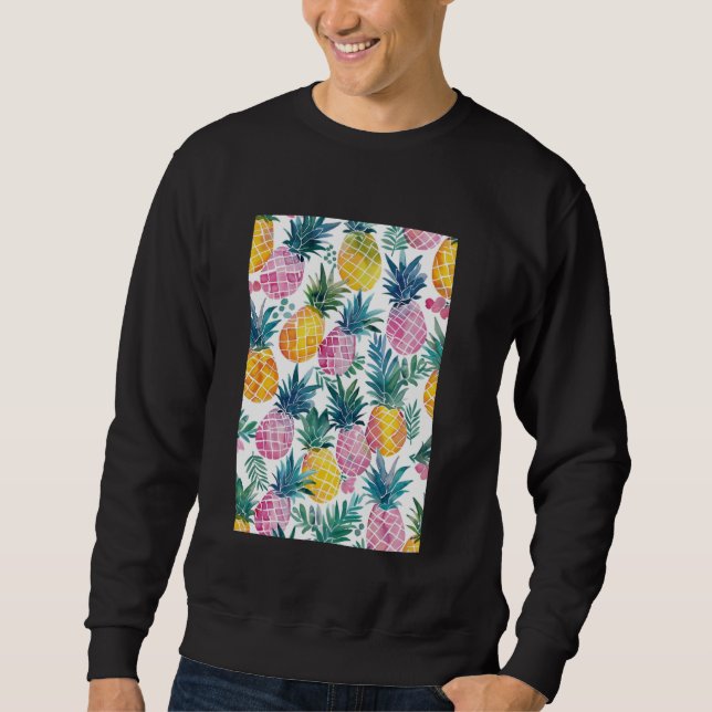 Vintages Muster Art Ananas Obst Sweatshirt (Vorderseite)