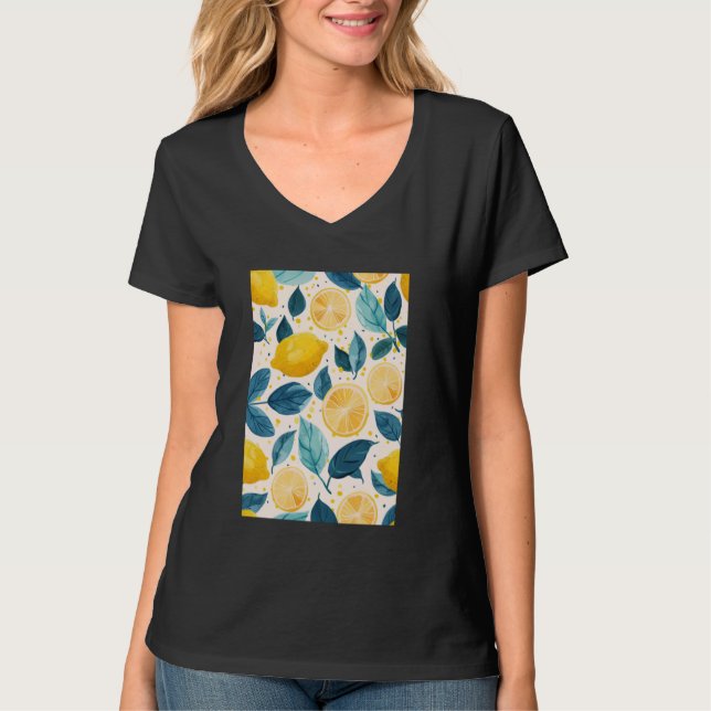 Vintages Muster Art Lemon Frucht 6 T-Shirt (Vorderseite)
