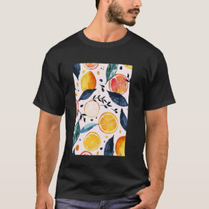 Vintages Muster Art Lemon Fruchtfarbe 6 T-Shirt
