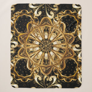 Vintages Muster auf schwarzem Hintergrund mit gold Sherpadecke
