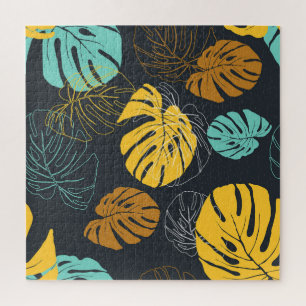 Vintages Muster aus tropischem Leaf Puzzle