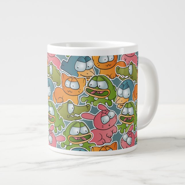 Vintages Muster bei Cartoon Jumbo-Tasse (Vorderseite Rechts)