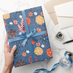 Vintages Muster Bingata: Haze, kleines Muster ... Geschenkpapier