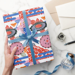 Vintages Muster Bingata: Kleine Kirschblüten ... Geschenkpapier