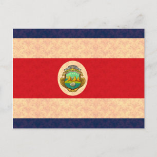 Vintages Muster Costa Rica Flag Postkarte