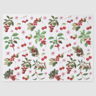 Vintages Muster der Cherries Collage Decoupage Seidenpapier