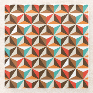 Vintages Muster der  Dreieck-Fliesen Glasuntersetzer