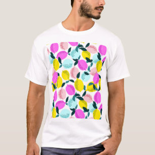 Vintages Muster der handgezogenen Zitronen T-Shirt