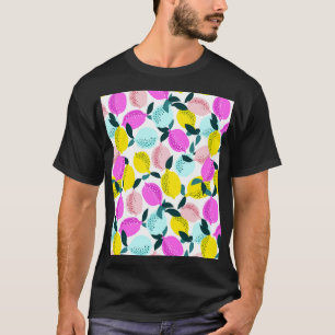 Vintages Muster der handgezogenen Zitronen T-Shirt