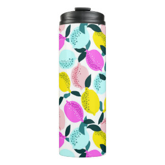 Vintages Muster der handgezogenen Zitronen Thermosbecher