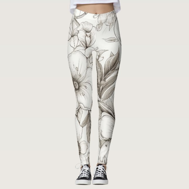 Vintages Muster der Sepia (11) Leggings (Vorderseite)