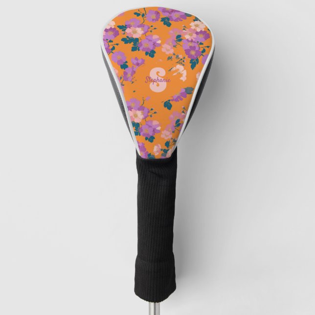 Vintages Muster der wilden Rose Golf Headcover (Vorderseite)