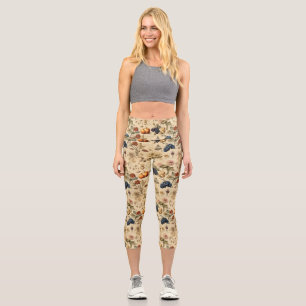 Vintages Muster des Erntedanks (4) Capri Leggings