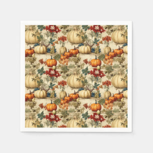 Vintages Muster des Erntedanks mit Blumenmuster (1 Serviette