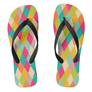 Vintages Muster des Harlekins Flip Flops