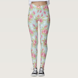 Vintages Muster eines nahtlosen Vectror-Hibiskus Leggings