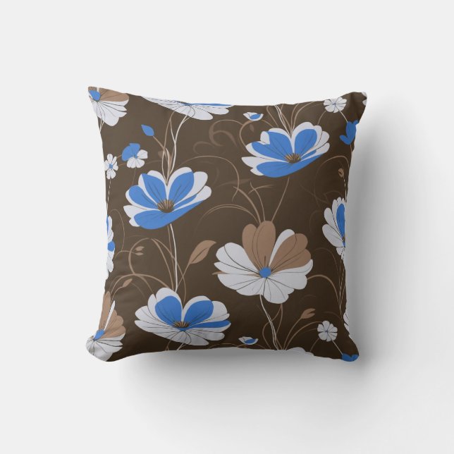 Vintages Muster, elegantes Blumendesign Kissen (Vorderseite)